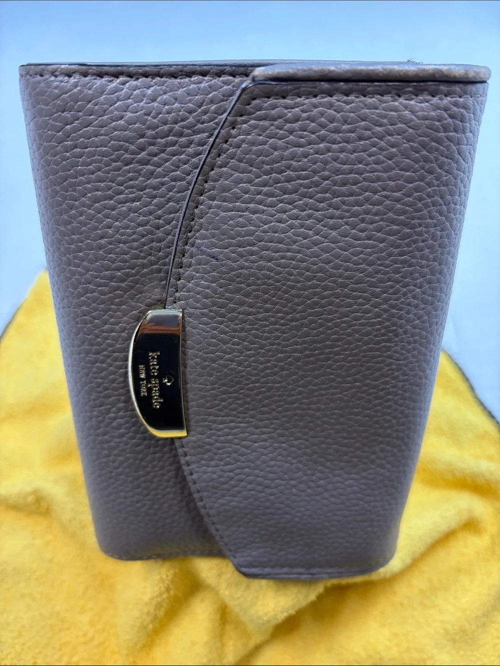 Kate Spade Gray Leather Wallet - Foldover Card Organizer